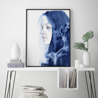 Winter Tree on Blue Porcelain