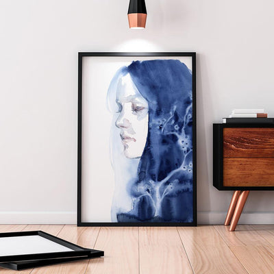 Winter Tree on Blue Porcelain