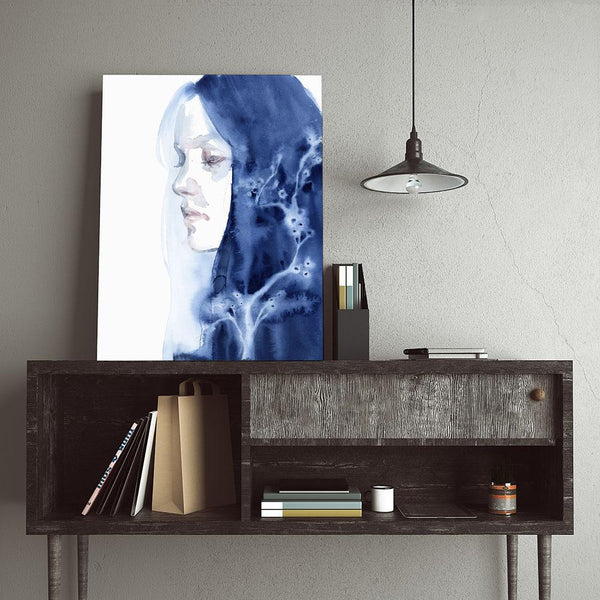 Winter Tree on Blue Porcelain