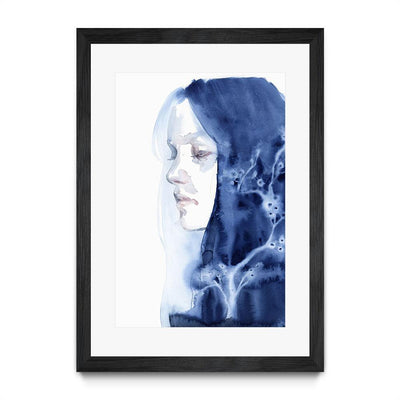 Winter Tree on Blue Porcelain