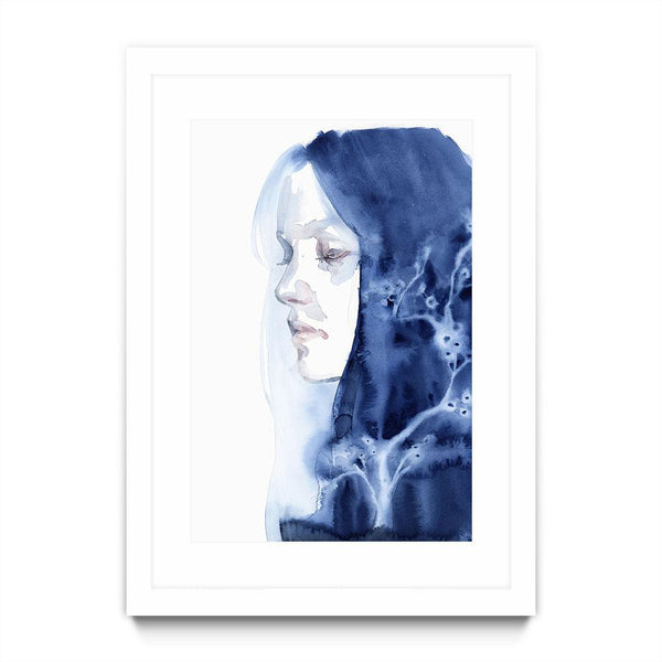 Winter Tree on Blue Porcelain