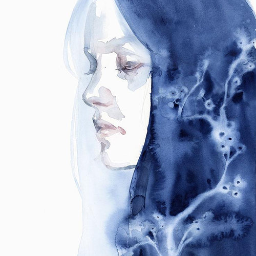 Winter Tree on Blue Porcelain