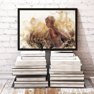 Summer is a young boy running through the fields