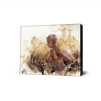 Summer is a young boy running through the fields