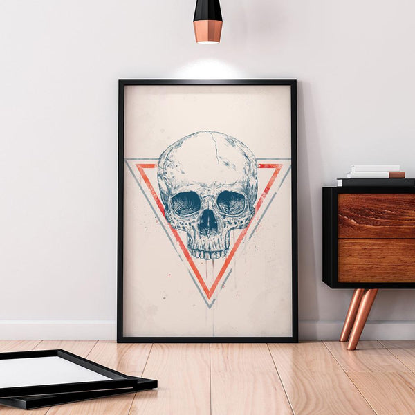 Skull in Triangle II (blue / red)