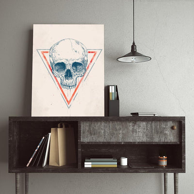 Skull in Triangle II (blue / red)