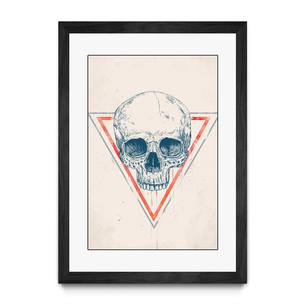 Skull in Triangle II (blue / red)