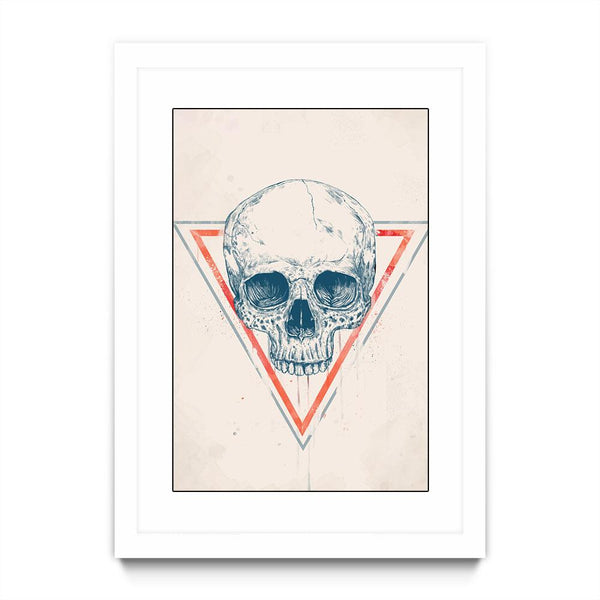 Skull in Triangle II (blue / red)