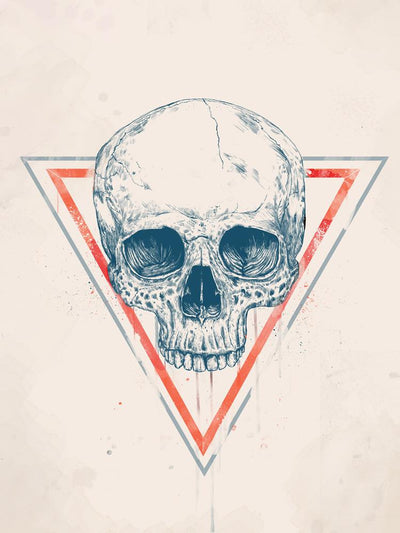 Skull in Triangle II (blue / red)