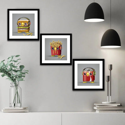 Burger, Cola and Fries (Set of 3)