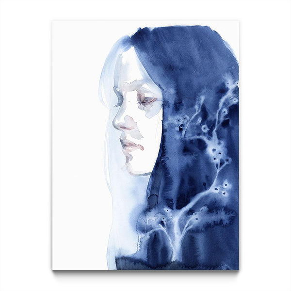 Winter Tree on Blue Porcelain