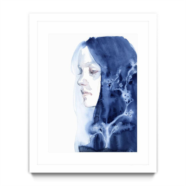 Winter Tree on Blue Porcelain