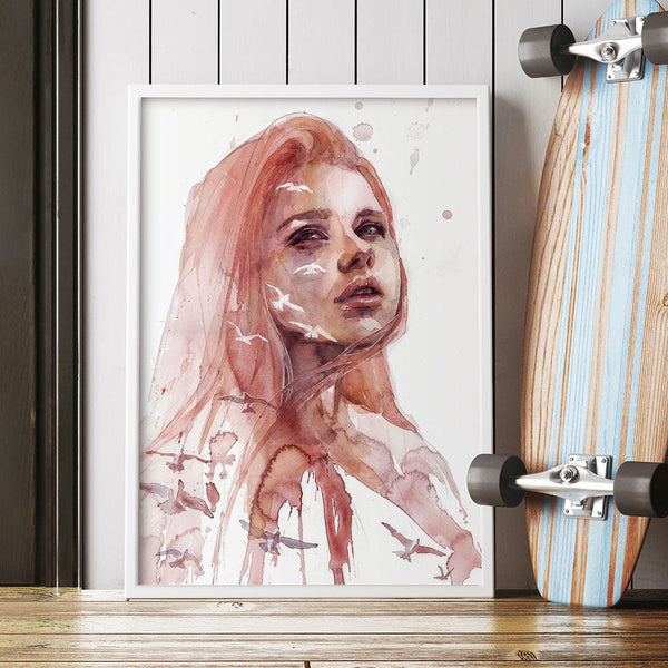 水彩画家 Agnes Cecile アグネス・セシル　未額装 プリント アート Flight in Pink by Agnes Cecile - Eyes On Walls