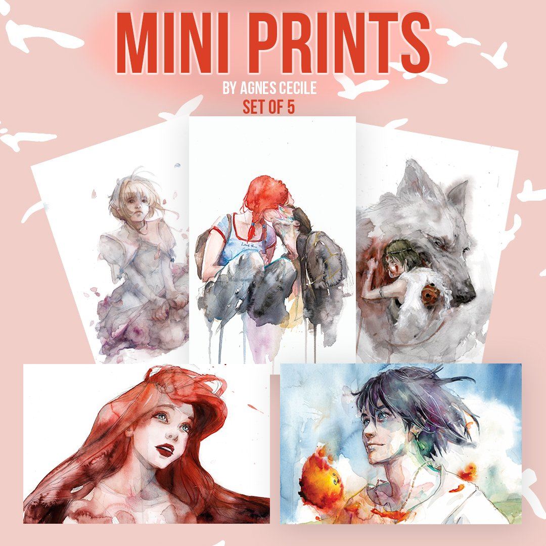 Agnes Cecile Mini Prints Fan Art Set - Eyes On Walls