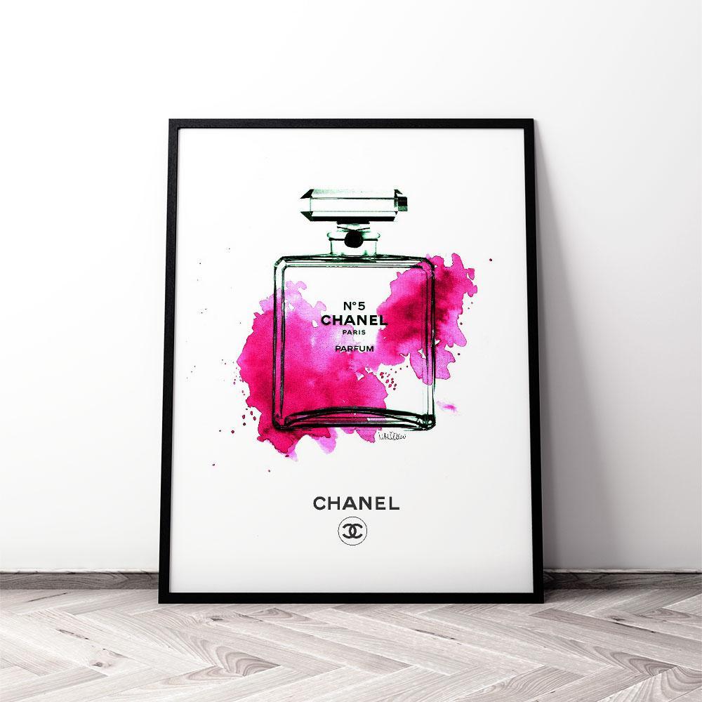 Pink Chanel Perfume Bottle Canvas Print – TemproDesign