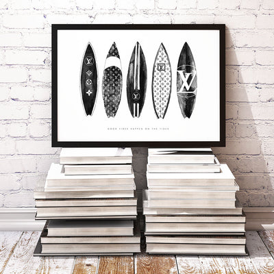 chanel surfboard wall art