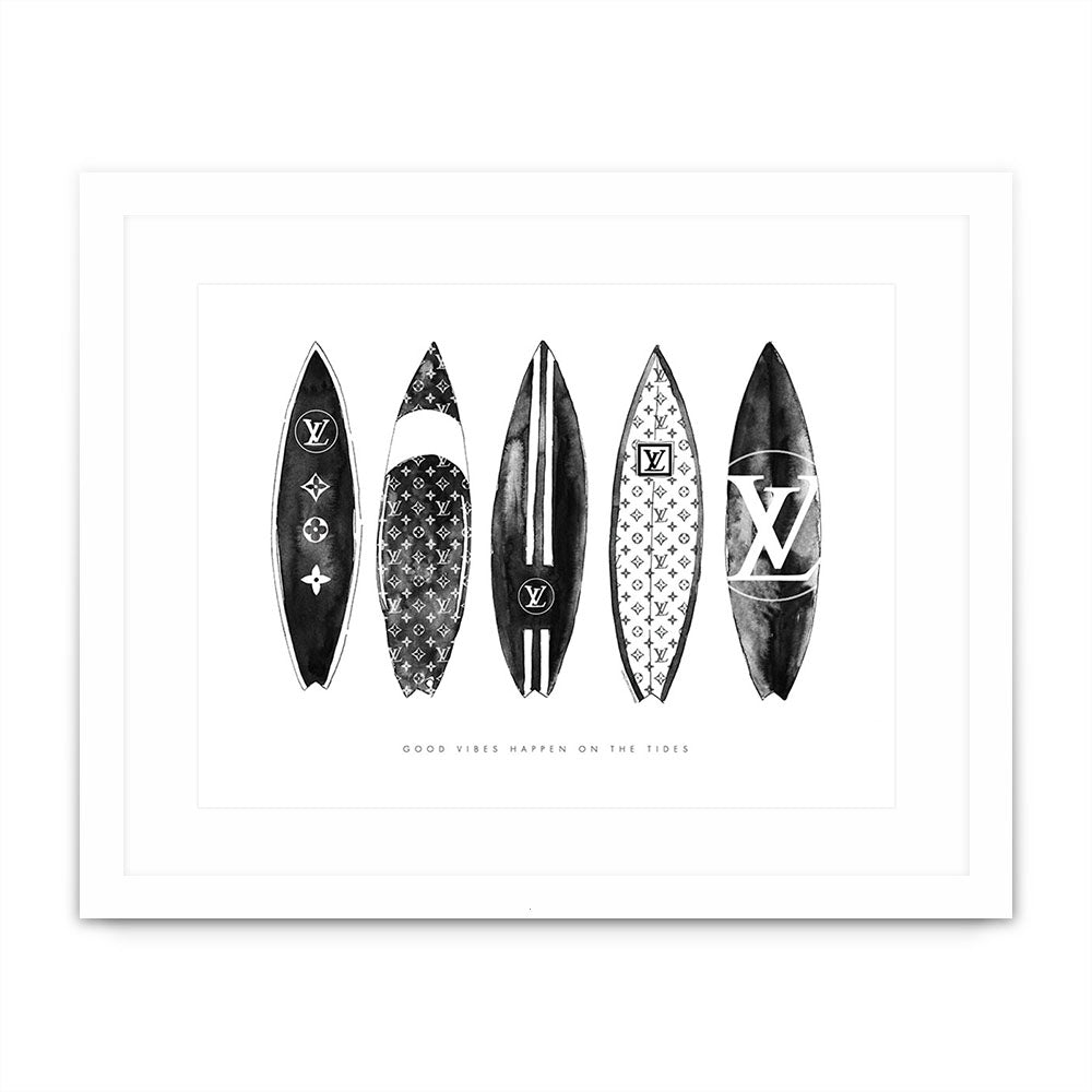 Black and White Posters Surfing Surfboard Woman Seascape Motivational  Letters Canvas Paintings Wall Art Pictures Home Wall Decor