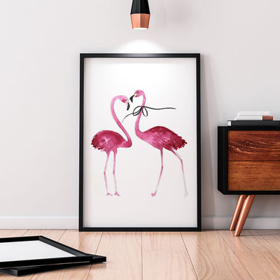 Flamingos with Bow