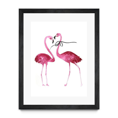 Flamingos with Bow