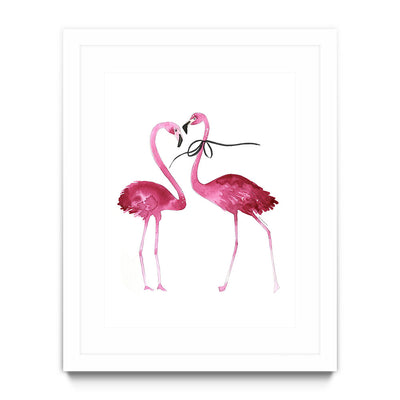 Flamingos with Bow