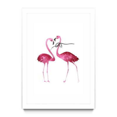 Flamingos with Bow