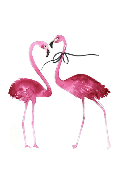 Flamingos with Bow