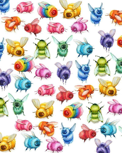 Rainbow Fuzzy Bees
