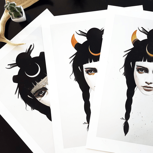 Never Turns - Hand Embellished Print