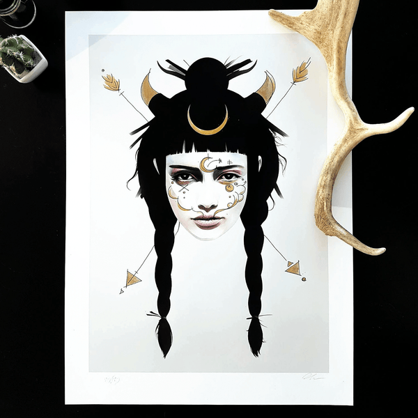 Never Turns - Hand Embellished Print