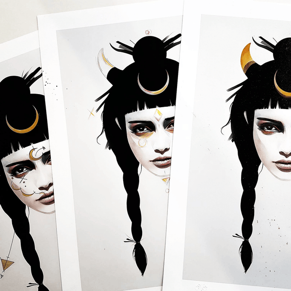 Never Turns - Hand Embellished Print