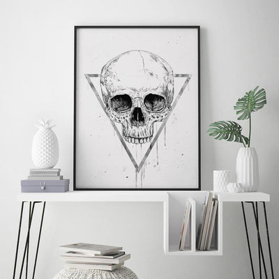 Skull In A Triangle (b/w)