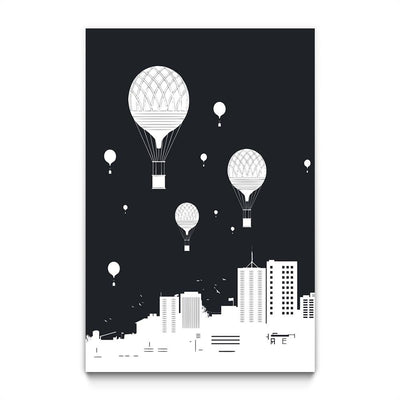 Balloons and the city (dark version)