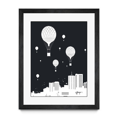 Balloons and the city (dark version)