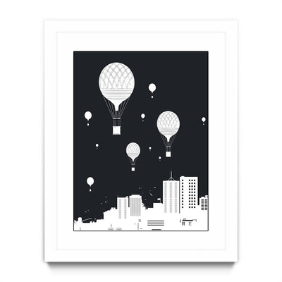 Balloons and the city (dark version)