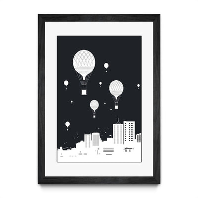 Balloons and the city (dark version)