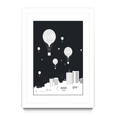 Balloons and the city (dark version)