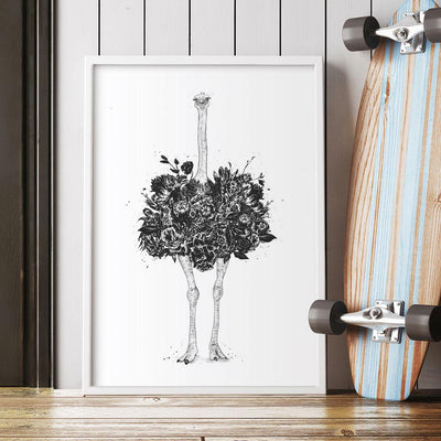 Floral Ostrich