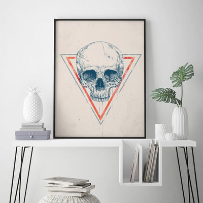 Skull in Triangle II (blue / red)