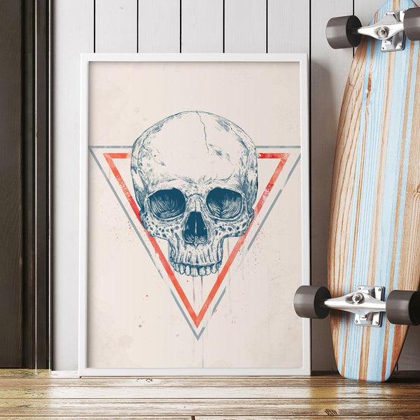 Skull in Triangle II (blue / red)