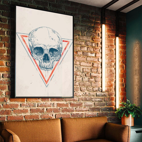 Skull in Triangle II (blue / red)