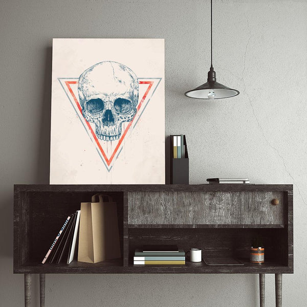 Skull in Triangle II (blue / red)