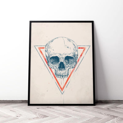 Skull in Triangle II (blue / red)