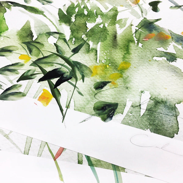 Garden V - Hand Embellished Print