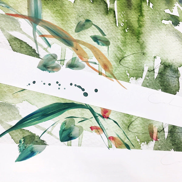 Garden V - Hand Embellished Print