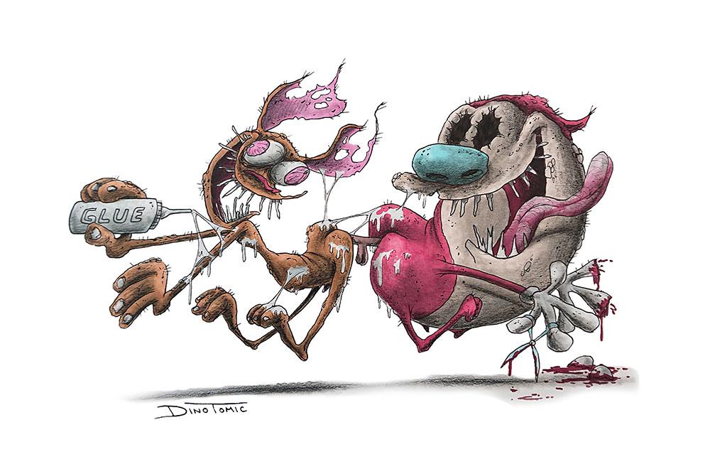 Ren and Stimpy Creepyfied by Dino Tomic